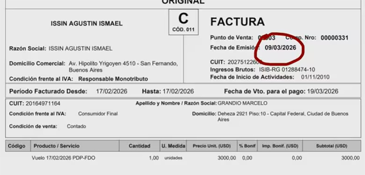 Factura vuelo