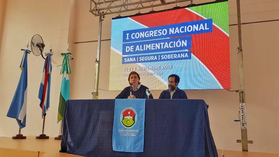 Martín Roberto Piaggio y Guillermo Priotto inaugurando el primer congreso del PASSS en la ciudad. Fue en noviembre de 2018.