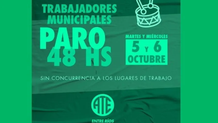 ATE ratificó el paro de 48 horas en la Municipalidad de Paraná