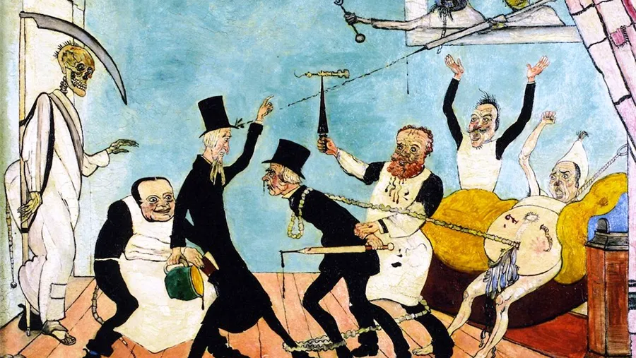 “Los malos doctores” de James Ensor (1895).