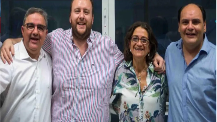 El actual gobernador de Catamarca, Raúl Jalil; Francisco Mercado; Lucia Corpacci, ex gobernadora; y Gustavo Saadi, intendente de la capital