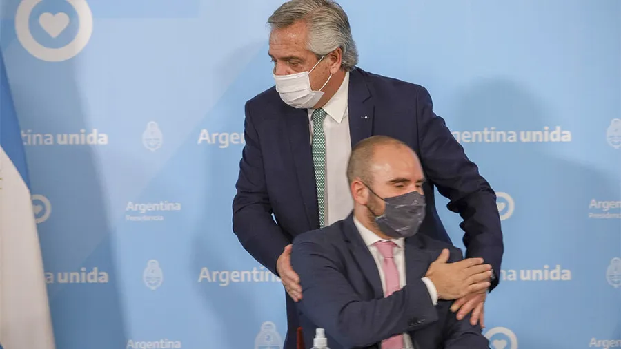 El Presidente Alberto Fernández y el ministro de Economía, Martín Guzmán.