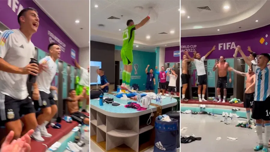 Festejo de los jugadores de la Selección argentina tras el triunfo ante Francia en el Mundial de Qatar.