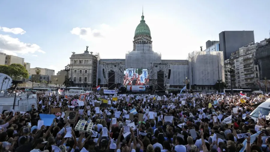 marcha frente al Congreso