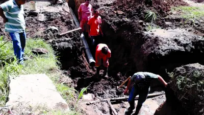 trabajos conexión agua Paraná