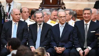 Los jueces de la Corte Suprema, en la jura de Milei.
