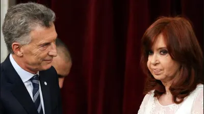 Cristina Fernández con Mauricio Macri