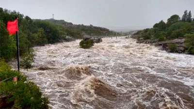 río desbordado Mina Clavero