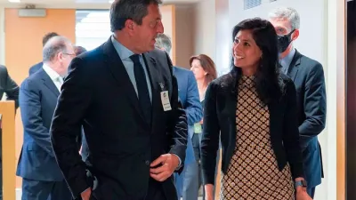 Imagen de archivo de Sergio Massa con Gita Gopinat, en otros encuentros con autoridades del FMI.