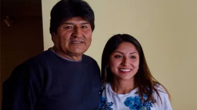 Evo Morales con su hija Evaliz