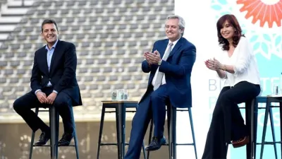 Sergio Massa, Alberto Fernández y Cristina Fernández de Kirchner.