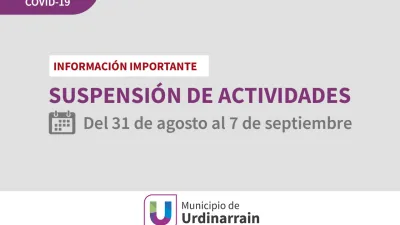 suspensión actividades Urdinarrain