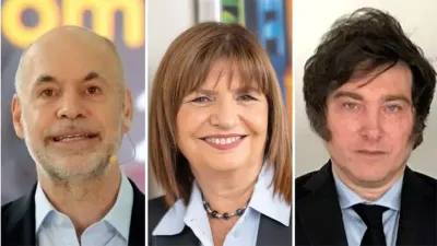 Horacio Rodríguez Larreta, Patricia Bullrich y Javier Milei.