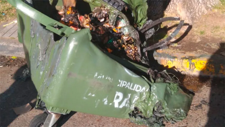 Quema de contenedores.