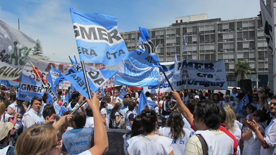 Imagen de archivo de una movilización del gremio docente Agmer.