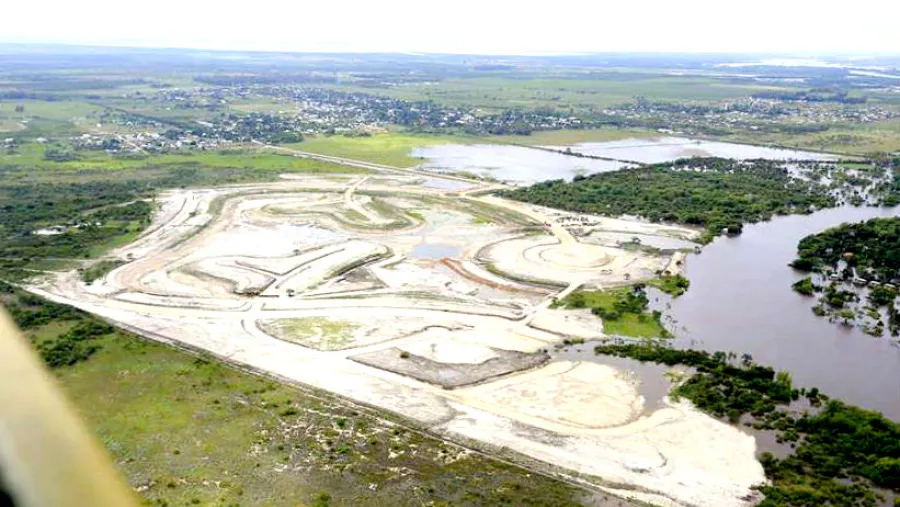Imagen aérea del controvertido barrio privado Amarras.