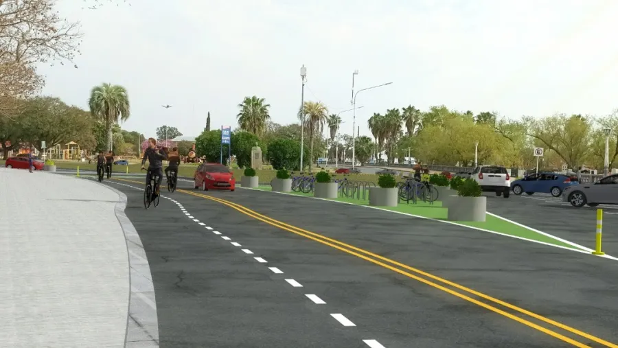 Bicivía en la Costanera