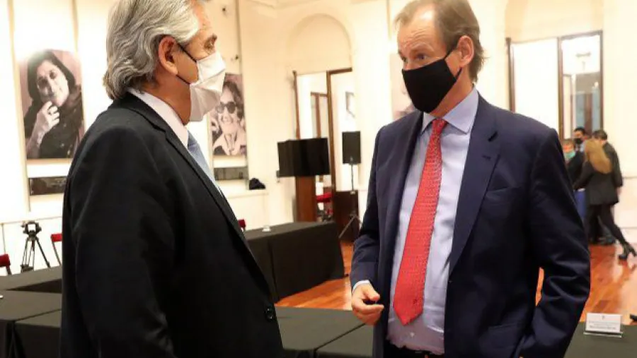 Alberto Fernández con Gustavo Bordet