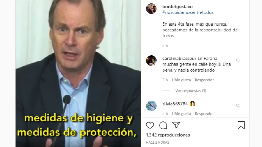 mensaje Bordet por la pandemia