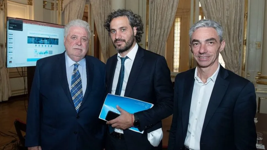 Santiago Cafiero con Ginés Gonzáles García y Mario Meoni Santiago Cafiero con Ginés Gonzáles García y Mario Meoni