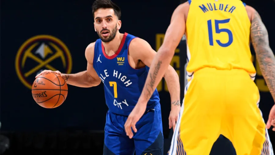 Con minutos para Campazzo, Denver Nuggets derrotó a Golden State en la NBA