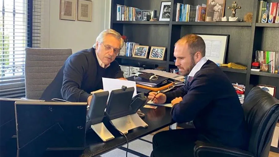 La reunión del Presidente Alberto Fernández con el ministro de Economía, Martín Guzmán se desarrolló hoy en la Quinta de Olivos.