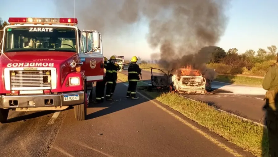 choque e incendio ruta 12