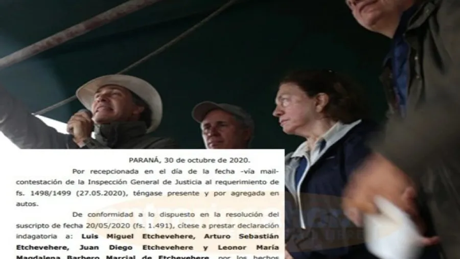 Citaron a indagatoria a los hermanos Etchevehere y Leonor Barbero en una causa por estafa