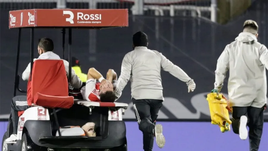 Felipe Peña Biafore se rompió los ligamentos en la goleada de River ante Patronato