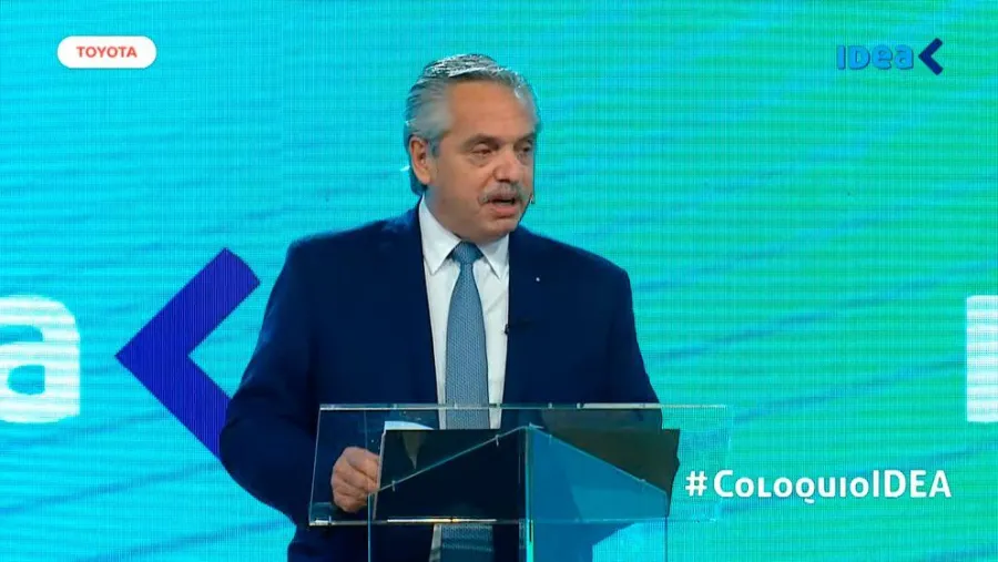 Alberto Fernández en Coloquio de IDEA 2021