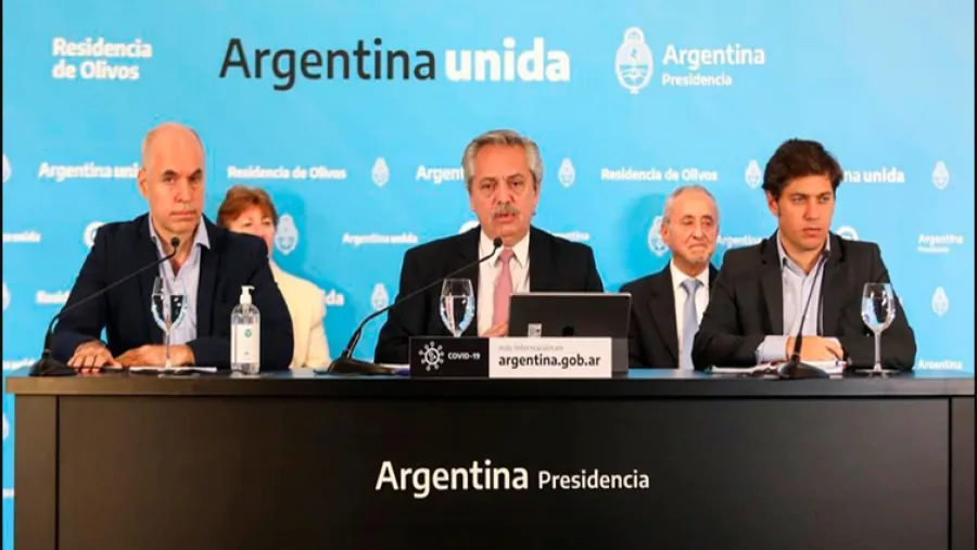 Alberto Fernández con Kicillof y Rodríguez Larreta Alberto Fernández con Kicillof y Rodríguez Larreta