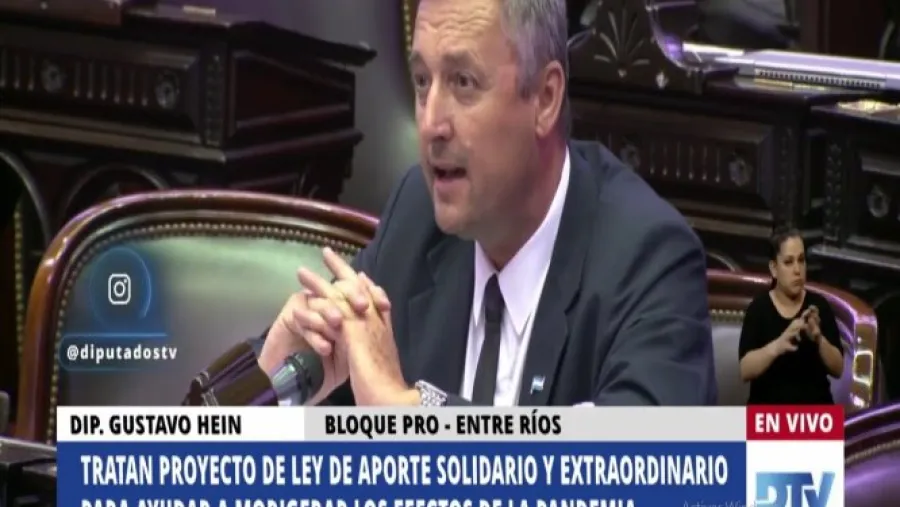 Aporte solidario: “Es un impuesto a la inversión”, dijo Hein Aporte solidario: “Es un impuesto a la inversión”, dijo Hein