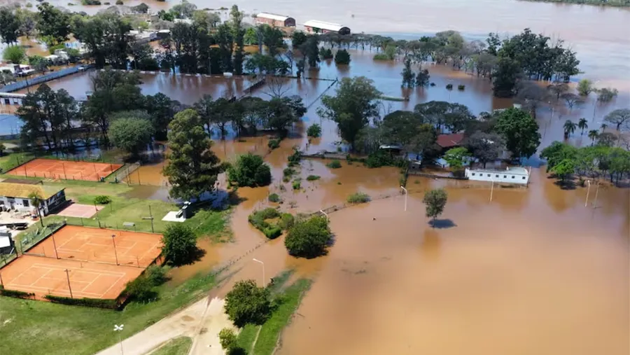 Imagen de archivo de una inundación del río Uruguay en Concordia.