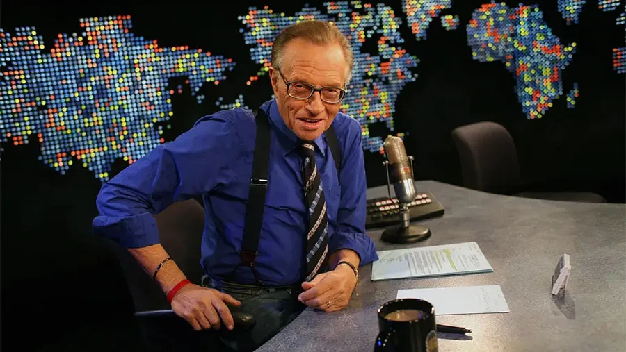 Larry King en el estudio de CNN, en Los Ángeles, 2007.