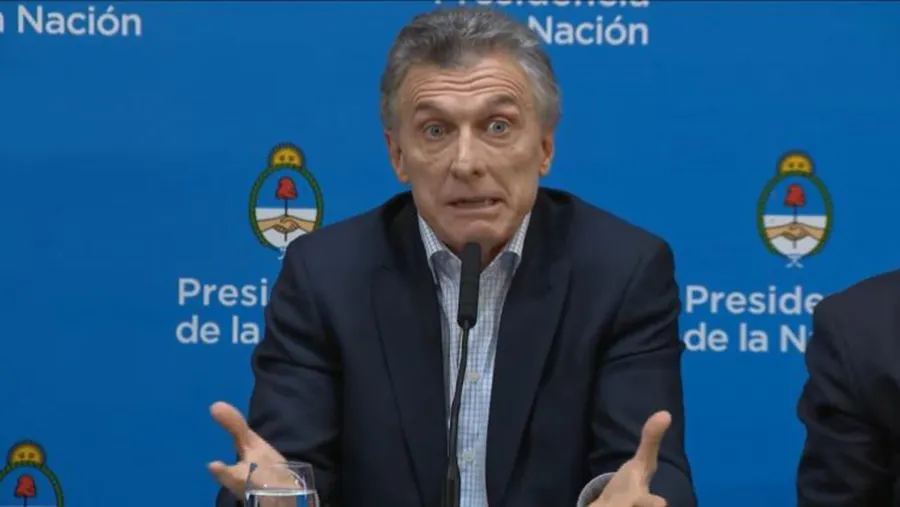 Mauricio Macri en la conferencia del lunes 12 de agosto, cuando culpó a los votantes por la reacción del mercado.