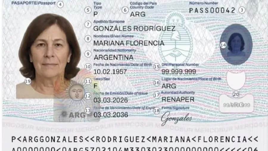 Así se verá el nuevo pasaporte argentino.