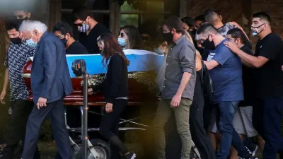 Familiares y amigos despidieron a Diego Maradona en una ceremonia íntima