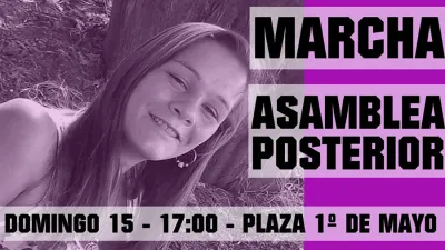 Afiche en la que se convoca a marchar mañana a las 17 en Paraná para exigir justicia por el femicidio de Fátima Acevedo.