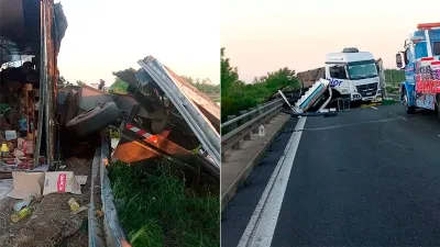 camión choque autovía 12