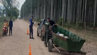 Los controles se realizan en zona próxima a la Represa Salto Grande, al camping La Tortuga Alegre en Concordia, con el fin de preservar el recurso ictícola y combatir la pesca furtiva.