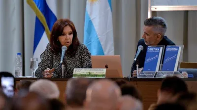 Cristina Kirchner durante la presentación de su libro en Cuba.