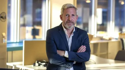 El exministro del Interior Rogelio Frigerio, entrevistado en la redacción del diario La Nación tras su victoria electoral en Entre Ríos.