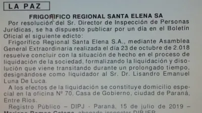 Publicación en el BO