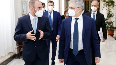 Guzmán en Roma, en el encuentro con su par italiano, Daniele Franco.