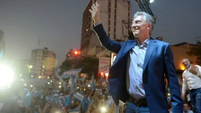 Macri durante su visita a Tucumán