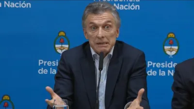 Mauricio Macri en la conferencia del lunes 12 de agosto, cuando culpó a los votantes por la reacción del mercado.