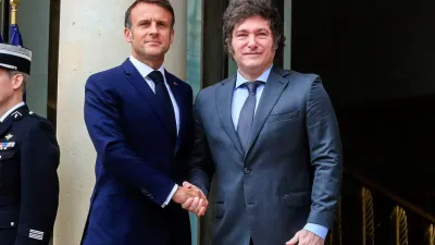 El presidente Javier Milei recibió esta mañana a su par de Francia, Emmanuel Macron, en Casa Rosada.