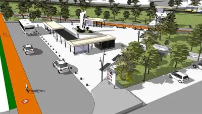 Maqueta del proyecto que plantea una estación polimodal con espacios verdes para el área Metropolitana de Paraná.