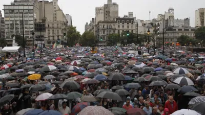 Imagen de archivo de la marcha encabezada por los fiscales, después de la muerte de Nisman. Ya pasaron cinco años y aún no hay justicia.