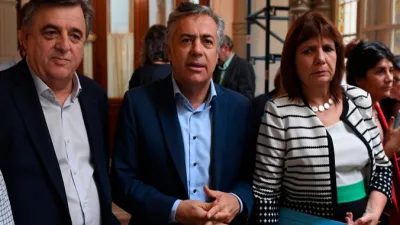 Mario Negri, Alfredo Cornejo y Patricia Bullrich